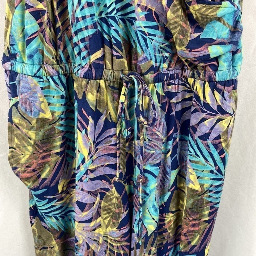 Skinnygirl Miranda Tie-Waist Jumpsuit Exotic Palms - Picture 5 of 8